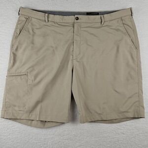Greg Norman Mens Sz 42 Stretch Flat Front Chino Diamond Pattern Golf Shorts